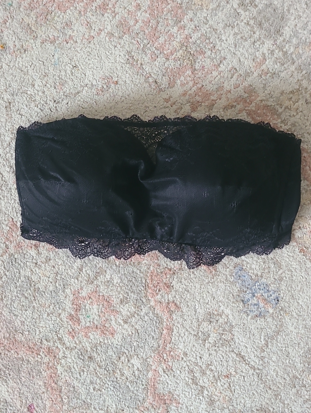 SPANX Black Lace Strapless Bandeau Bralette